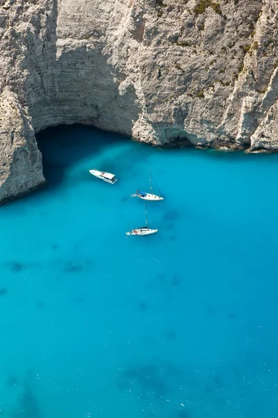 Tekneleri Denizi - mavi kopya bir sürü Üstten Görünüm — Stok fotoğraf