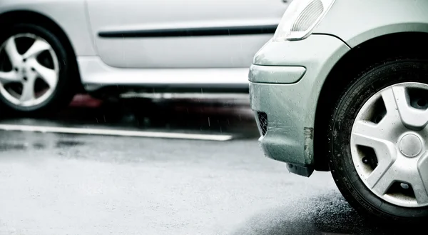 L'ingorgo stradale in autostrada allagata causa pioggia — Foto Stock