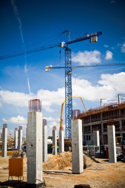 Construction site of football stadium in Wroclaw clipart