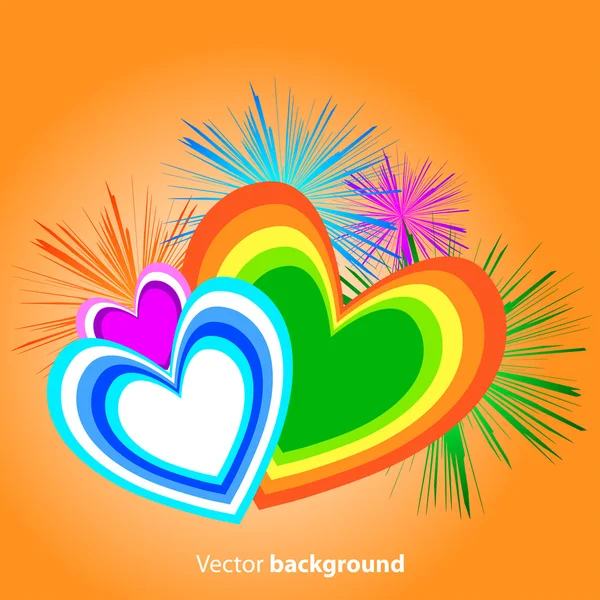 Fond de couleur coeur — Image vectorielle