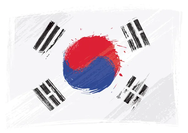 Grunge Zuid-korea vlag — Stockvector