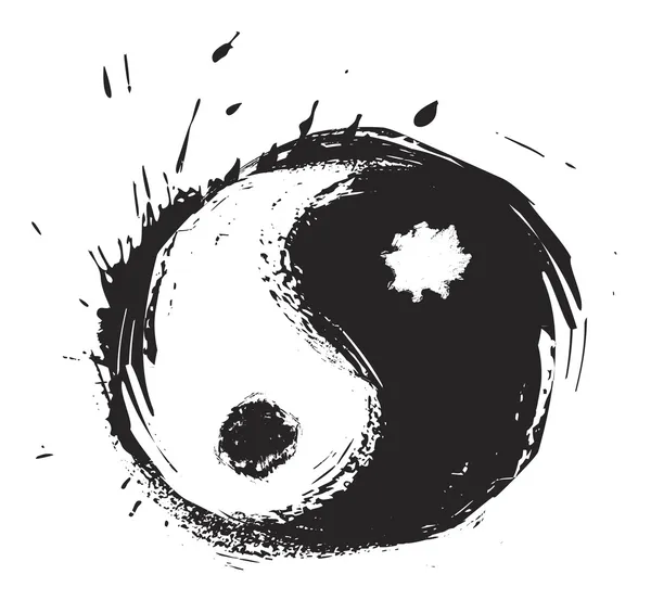 Artistic yin-yang symbol — Stock Vector