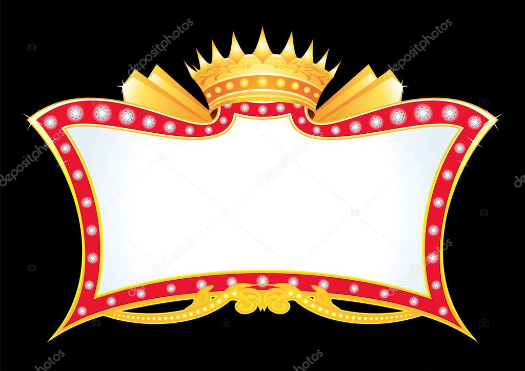 Gold antique frame with diamonds and crown