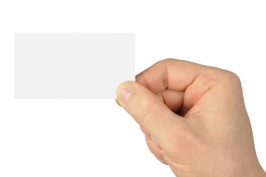 Hand with Blank Business Card clipart