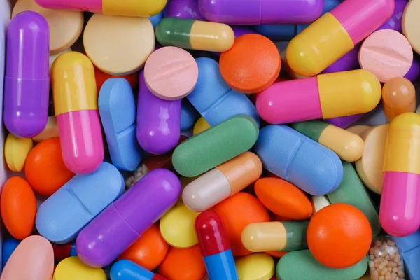 Macro de comprimidos e cápsulas — Fotografia de Stock