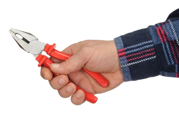 Hand with Pliers — Stock Photo, Image