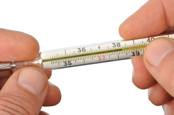 Zeiger mit Thermometer — Stockfoto