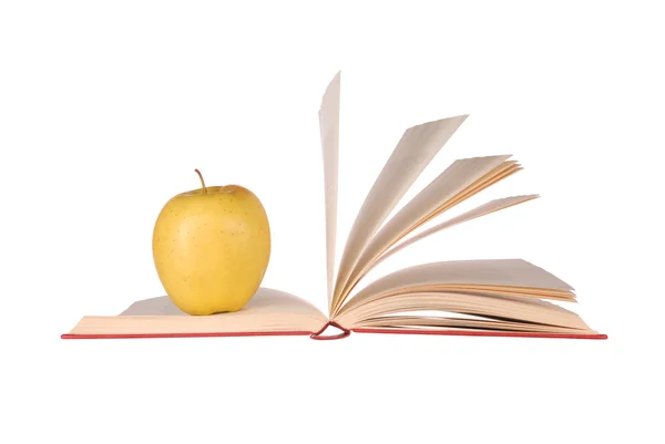Libro e mela — Foto Stock