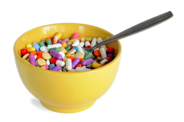 Bowl with Pills — Stock Photo, Image