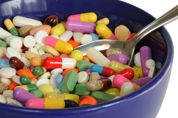 Bowl with Pills — Stock Photo, Image