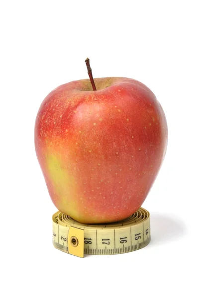Manzana y cinta métrica — Foto de Stock