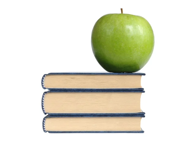 stock image Books And Green Apple