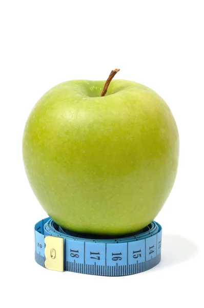 Apple e fita métrica — Fotografia de Stock