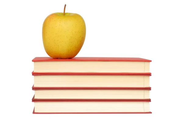 Apple і книги — стокове фото