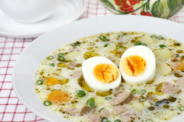 stock image Delicious sour soup with egg