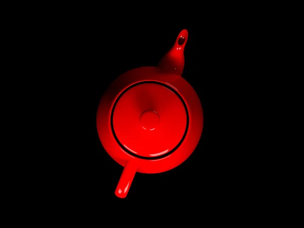 Червоний чайник — стокове фото