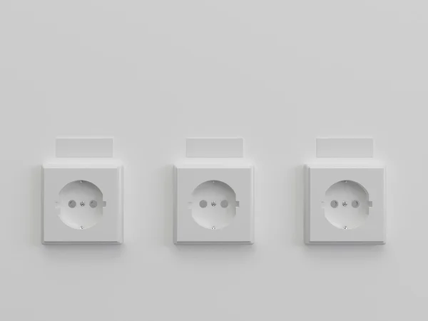 Três tomadas brancas — Fotografia de Stock