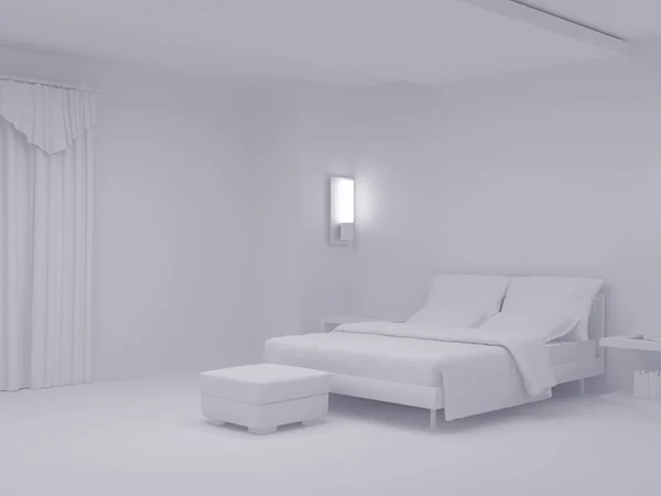 Белая спальня шесть — стоковое фото