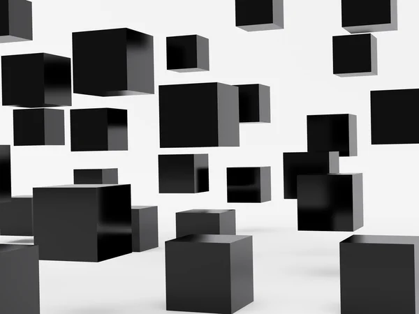 Cubi cadenti di colore nero — Foto Stock