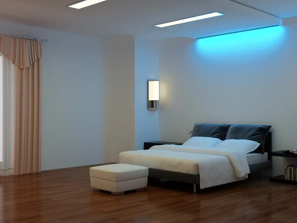 Modern interiör av ett sovrum — Stockfoto