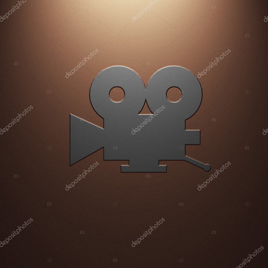 High resolution image symbol on a metal background. 3d illustration.