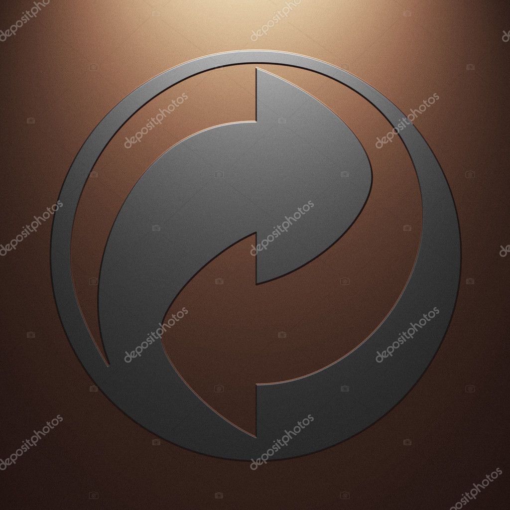 High resolution image symbol on a metal background. 3d illustration.