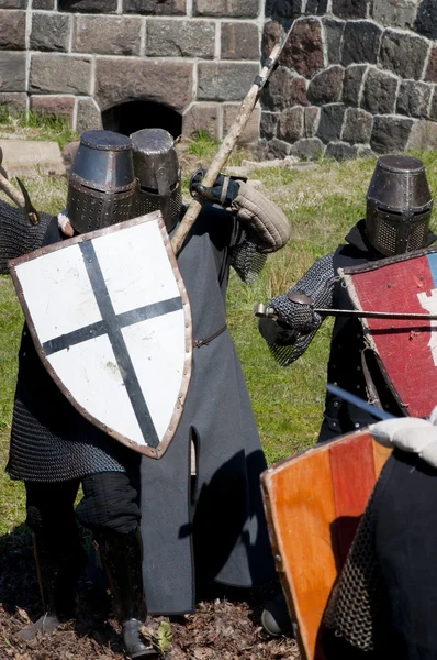 Реконструкція лицарського бою — стокове фото