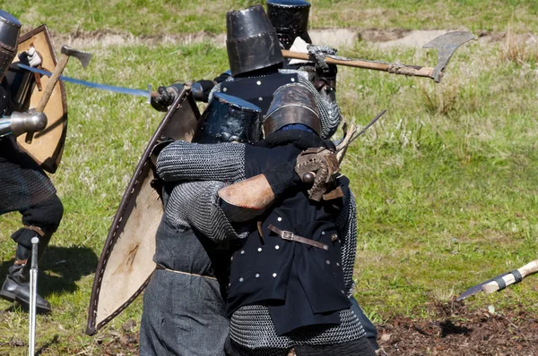 Реконструкція лицарського бою — стокове фото