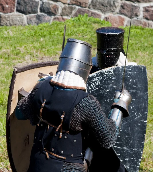 Şövalye kavga yeniden inşası — Stok fotoğraf