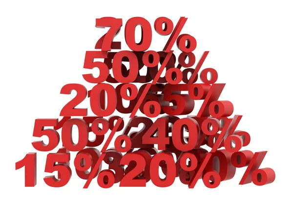 Percentuale rossa — Foto Stock