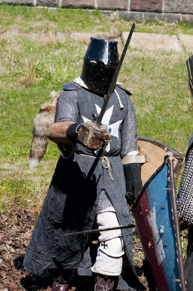 Reconstruction of knightly fight — Stock Photo, Image