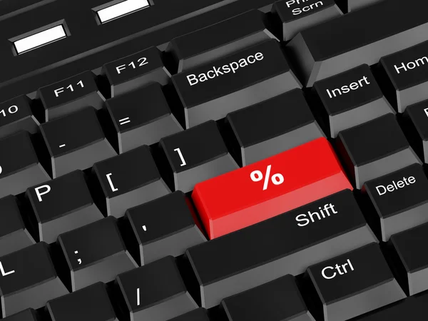 Keyboard - with a percent — Stock Photo, Image