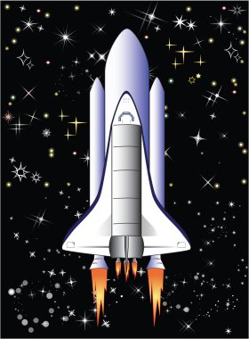 Flight in space clipart