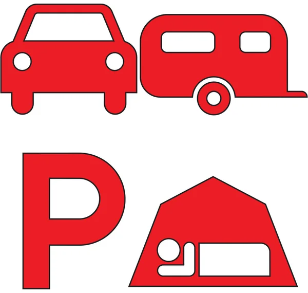 Rode pictogrammen instellen vijf — Stockvector