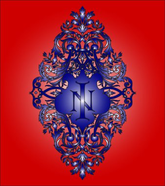 Ornament with the monogram clipart