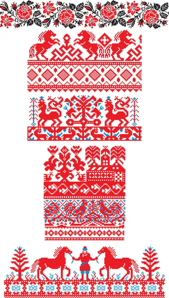 Схема вышивки «русские узоры» (№256472)