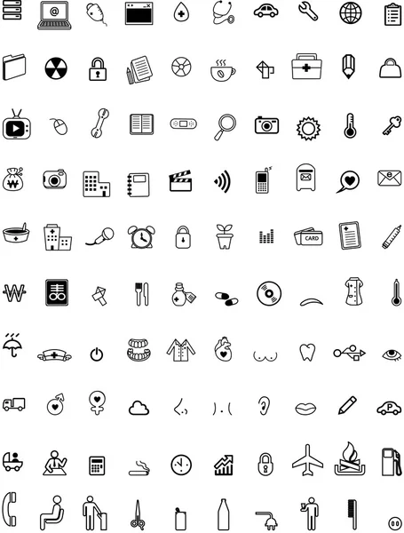 Сотня компьютерных икон — стоковый вектор