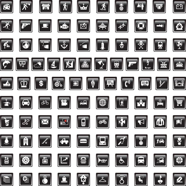 Icônes noires — Image vectorielle