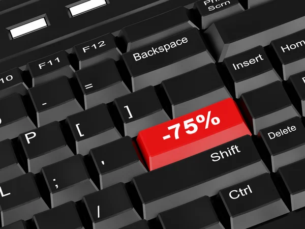 Keyboard - with a seventy five percent — Stock Photo, Image