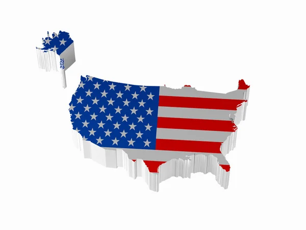 Mapa Stanów Zjednoczonych Ameryki — Zdjęcie stockowe