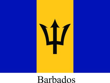 Barbados flag clipart