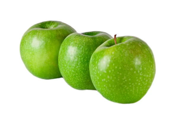 Grüner Apfel Isoliert Auf Weiß Frischer Grüner Apfel Süße Früchte — Stockfoto