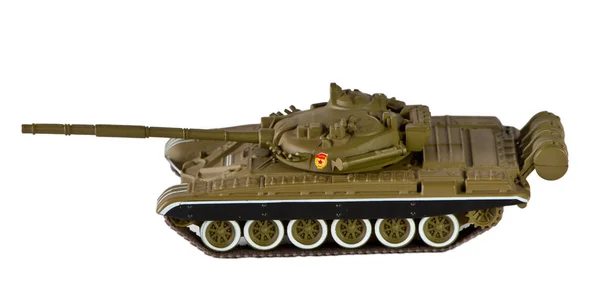 Tanque Verde Isolado Branco Militar Veículo Combate Tanque Soviético — Fotografia de Stock