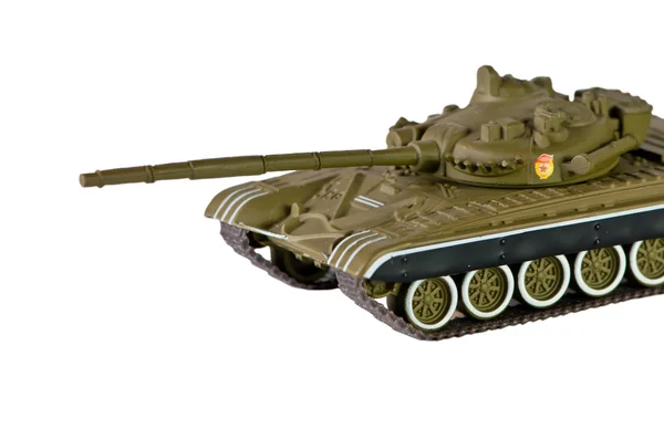 Zieloną Zbiornik Białym Tle Pojazd Wojskowy Walki Radziecki Czołg — Zdjęcie stockowe
