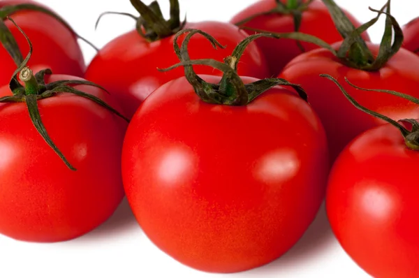 Rote Tomate Isoliert Auf Weiß Frische Rote Tomaten Süßgemüse — Stockfoto