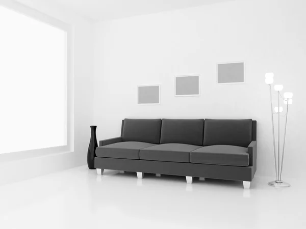 渲染家庭内部 高分辨率图像 在现代风格的公寓 — 图库照片