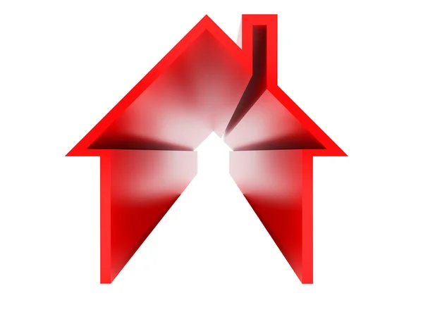 Casa vermelha 3D — Fotografia de Stock