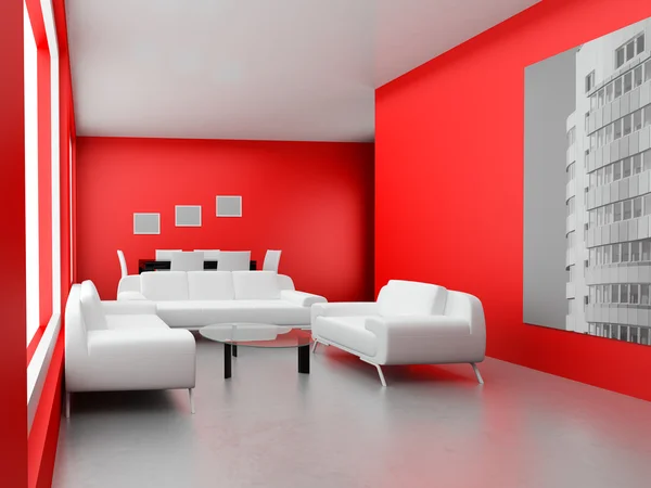 高解像度画像 レンダリングされたイラスト モダンなスタイルのアパートメント — ストック写真