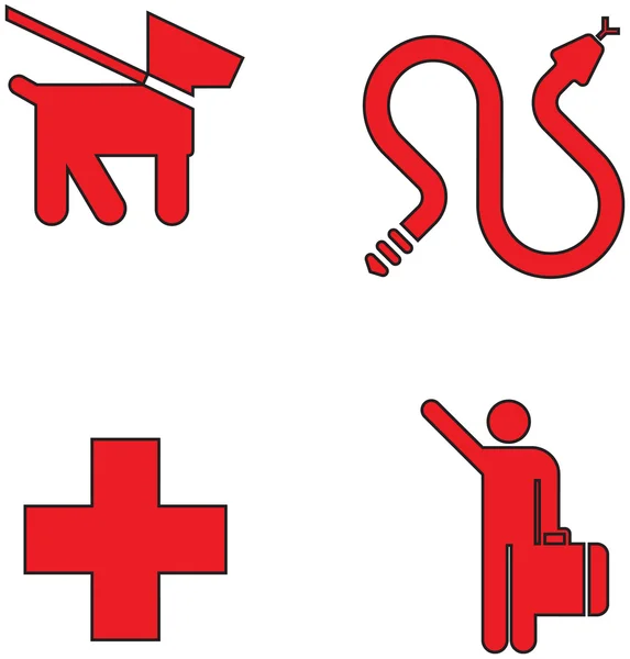 Rode pictogrammen instellen dertig — Stockvector