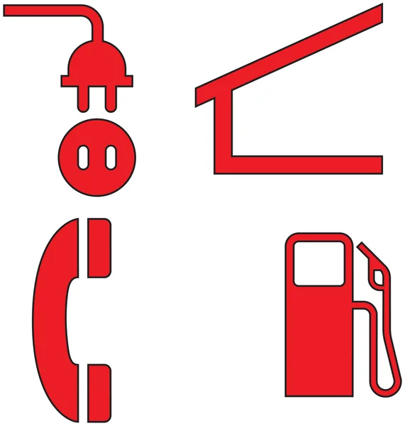 Rode pictogrammen instellen tweeëndertig — Stockvector